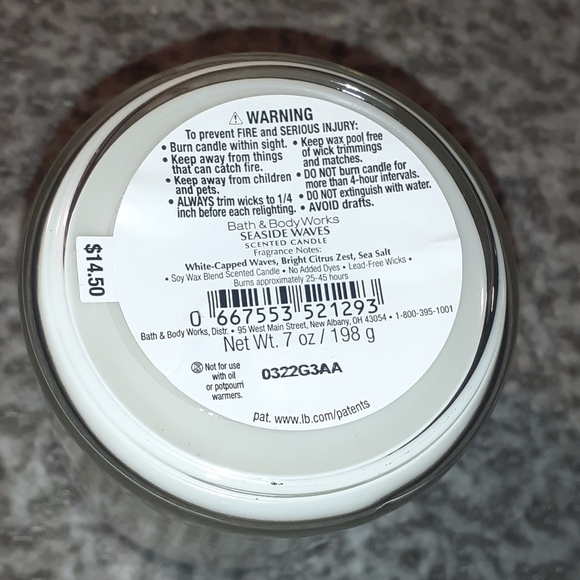 Bath & Body Works SEASIDE WAVES Scented Single Wick Candle 7 oz - Picture 4 of 4